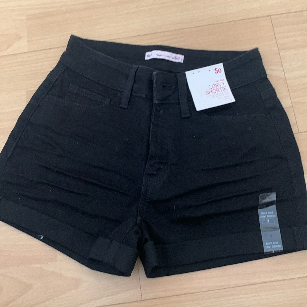 Black Denim Shorts